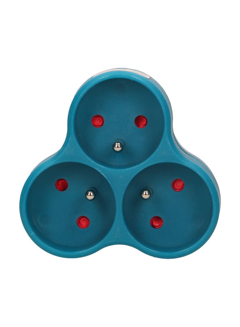 Rozgałęźnik 3x2P+Z turkusowy OR-AE-13134/T ORNO