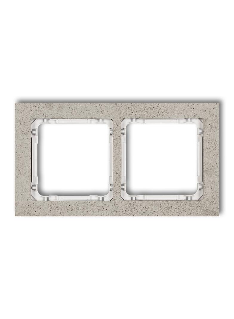 "DECO Ramka podwójna - beton (ramka: jasnoszara