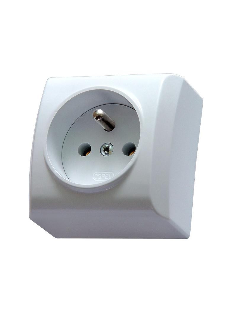 BIS Gniazdo pojedyncze z uziemieniem - kolor biały