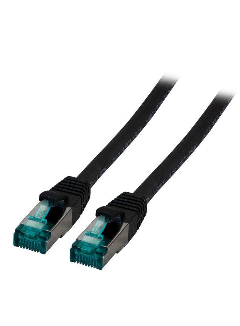 Patchcord RJ45 S/FTP kat. 6A LSZH czarny 0,25m