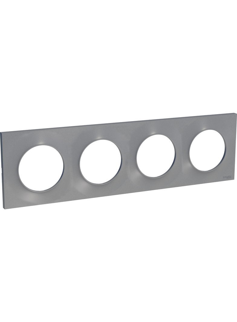 Odace Styl Ramka poczwórna w kolorze aluminiowym S52P708E Schneider
