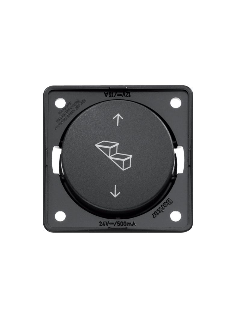 Integro Łącznik przyciskowy odwracający polaryzację z nadrukiem stopni i strzałek, antracyt, mat