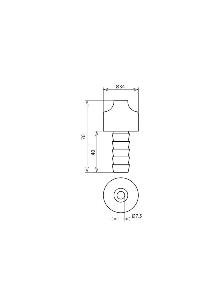 Przepust dachowy fi 34 mm, otwór 16 mm, tworzywo 552010 DEHN