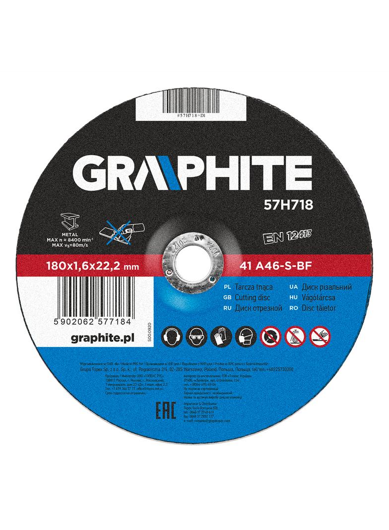 Tarcza tnąca do metalu 180 x 1.6 x 22.2 mm, 41 A46-S-BF