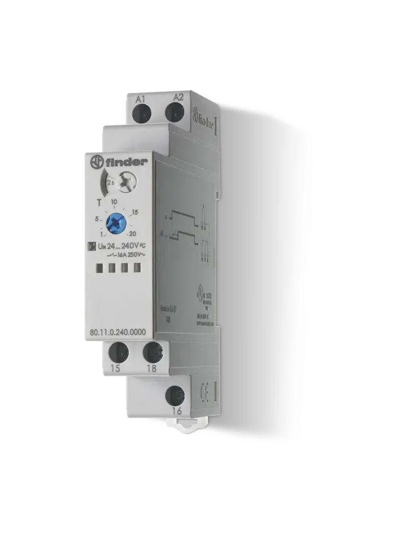 Przekaźnik czasowy jednofunkcyjny 1 P; 16A; 24…240V AC/DC; AI, 80.11.0.240.0000