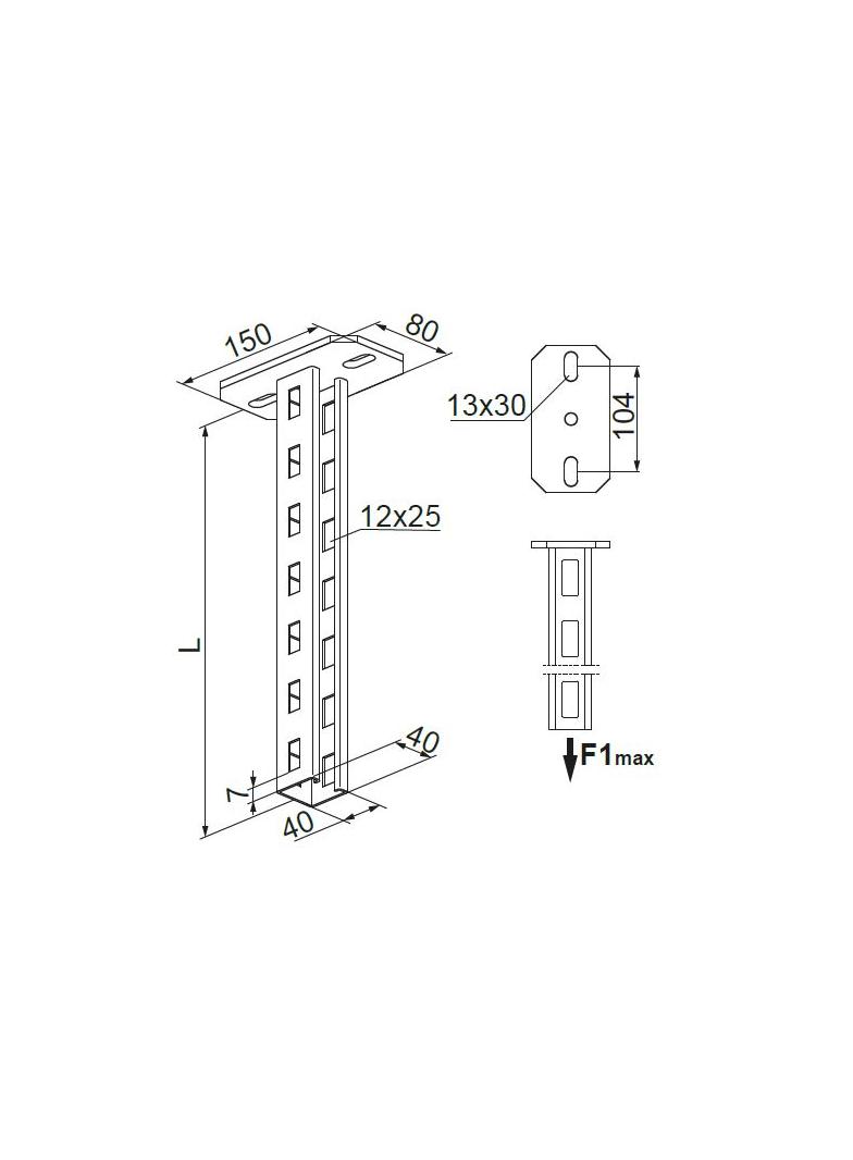 WPCW/WPCO1000N Wspornik sufitowy