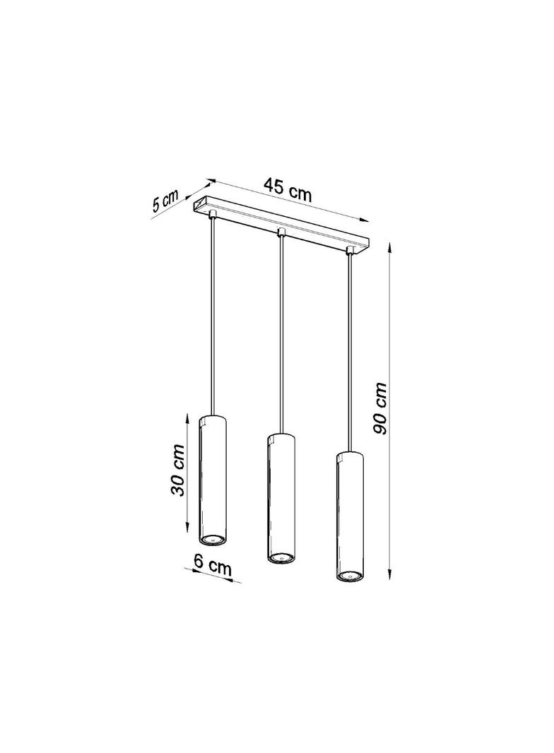 Sollux Lampa wisząca LAGOS 3L czarny SL.0329