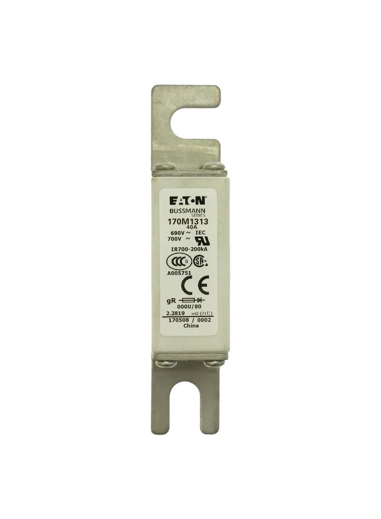 40A 690V IEC gR 000U/80 SQUARE BODY FUSE Wkładka szybka 40A AC 690V DIN 000 21x40x100 mm, 170M1313 E