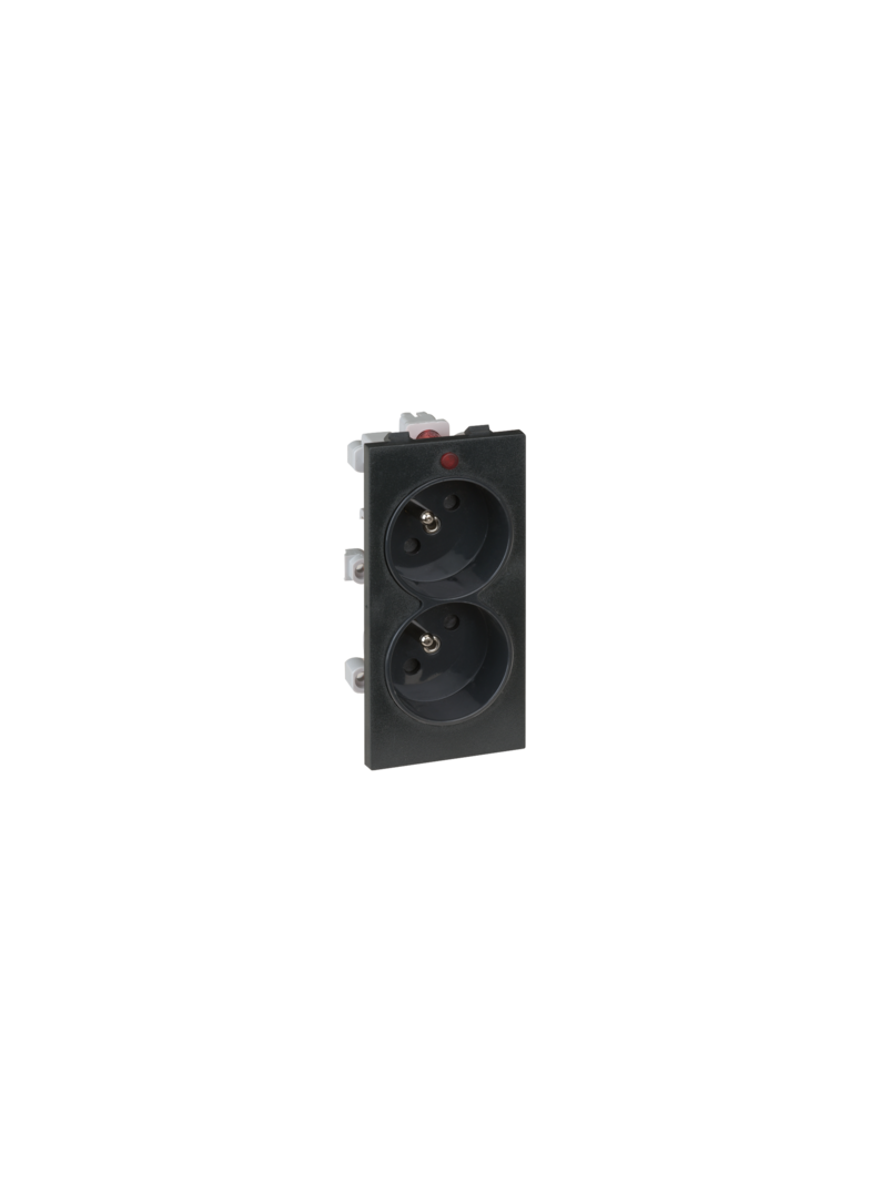 Simon Connect Gniazdo podwójne CIMA z uziemieniem 2x230V 16A szary grafit S2/14 KONTAKT