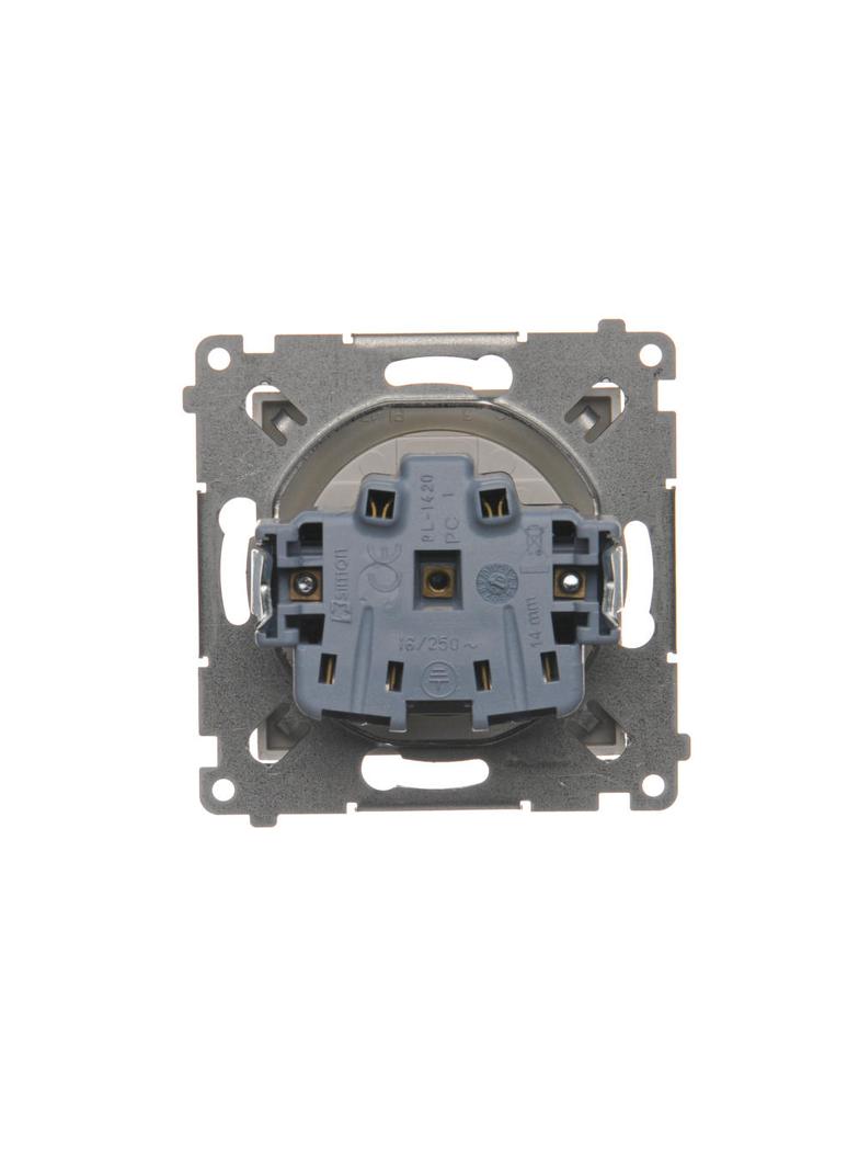 Simon 54 Gniazdo z/u i przesłonami 16A szybkozłączka złoty mat