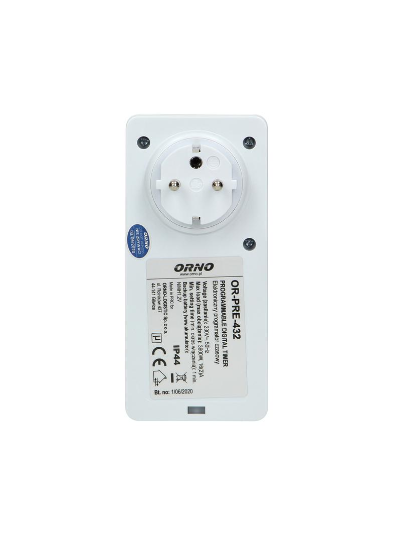 Elektroniczny programator czasowy 8 programów IP44 OR-PRE-432 ORNO