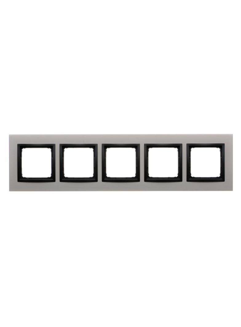 Simon 54 NATURE WMDZ-0150xS-081 Ramka 5-krotna Nature-Metal, SATYNOWA NOC, IP20/IP44. (IP44-należy z DRN5/81 KONTAKT