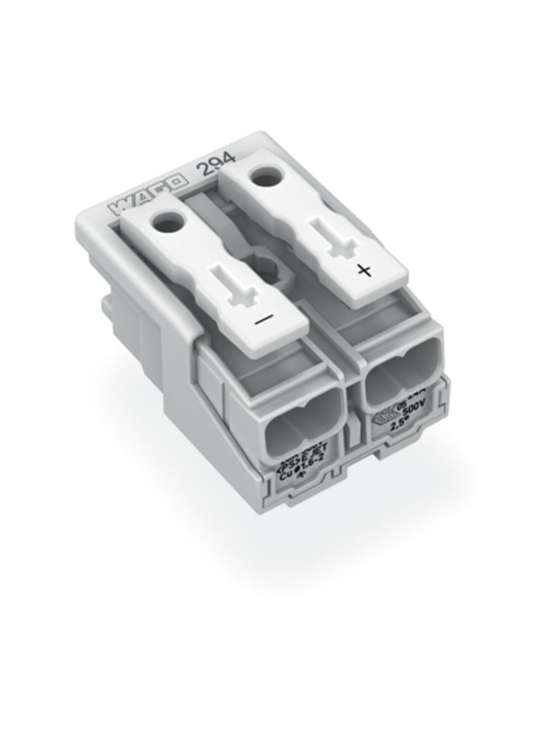 złączka zasilająca 2-biegunowa ze stopkami bez styku PE