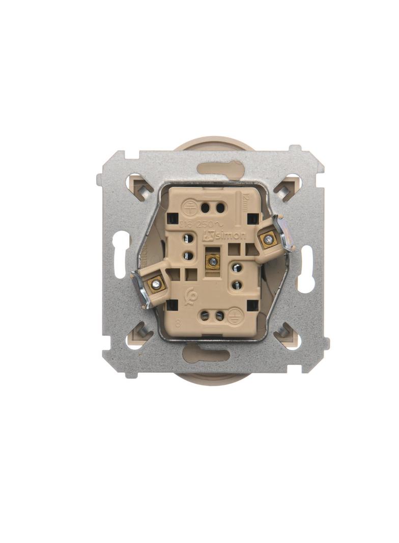 Simon 54 Nature Gniazdo wtyczkowe z uziemieniem z przesłonami podwójne do ramek NATURE 16A 250V zaciski śrubowe kremowy DGZ2MZN.01/41 KONTAKT