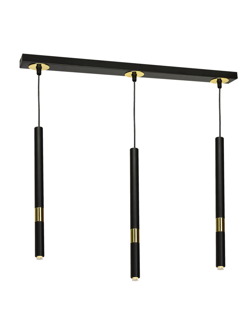 lampa wisząca Monza 3xG9 czarno/złota MLP6334 Milagro