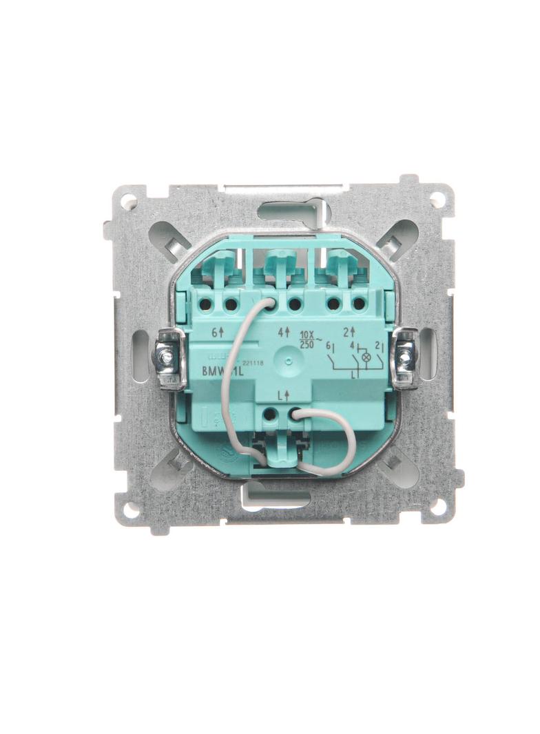Simon Basic Łącznik potrójny z podświetleniem LED 10A 250V szybkozłączka biały BMW31L.01/11 KONTAKT