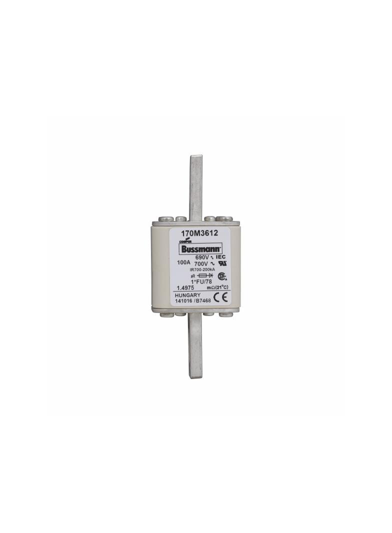 FUSE 100A 690V 1*FU/78 AR UC Wkładka szybka 100A AC 690V rozmiar 1 45x45x110 mm aR, 170M3612 EATON
