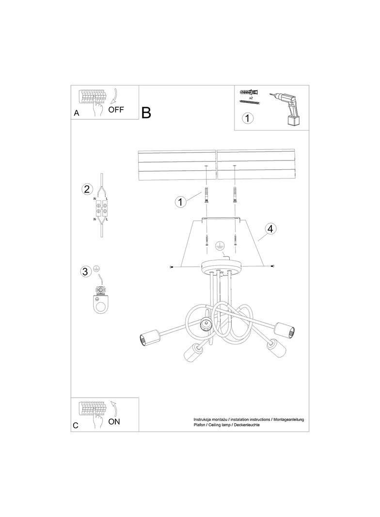 Żyrandol LOOP 5 czarny
