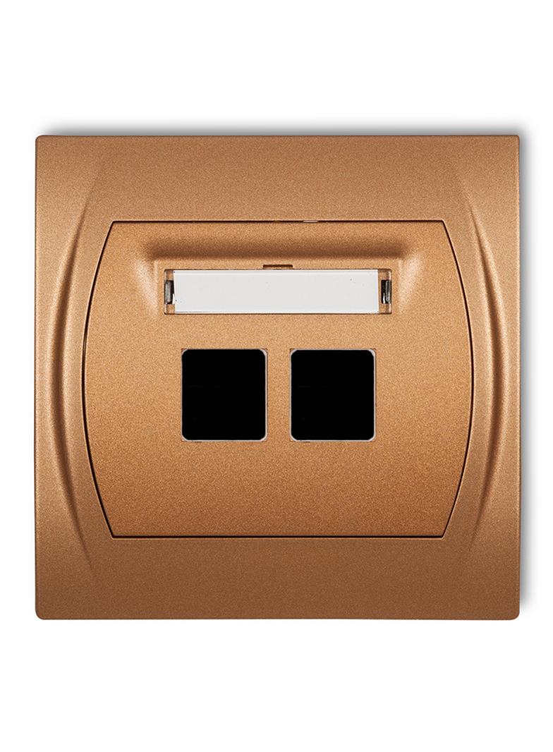 LOGO Gniazdo multimedialne podwójne bez modułu (standard Keystone) złoty metalik