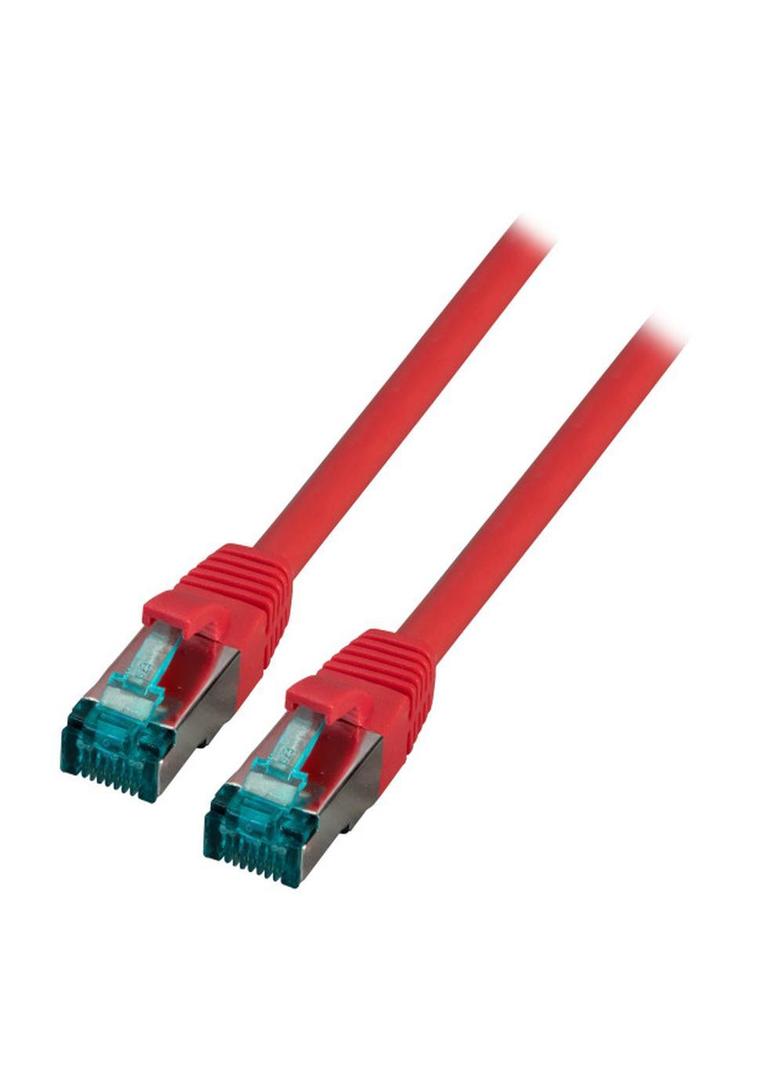 Patchcord RJ45 S/FTP kat. 6A LSZH czerwony 1,5m MK6001.1,5R