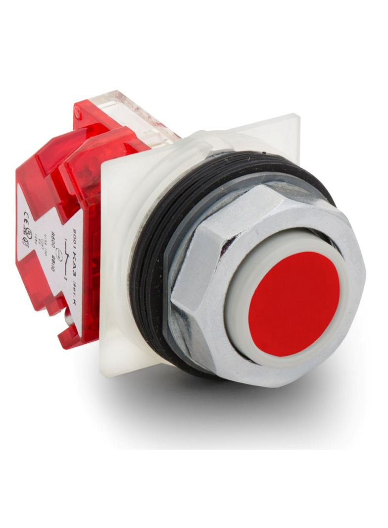 Harmony 9001K Przycisk wystający czerwony 2 pozycyjny metalowy 1NC z blokiem styków