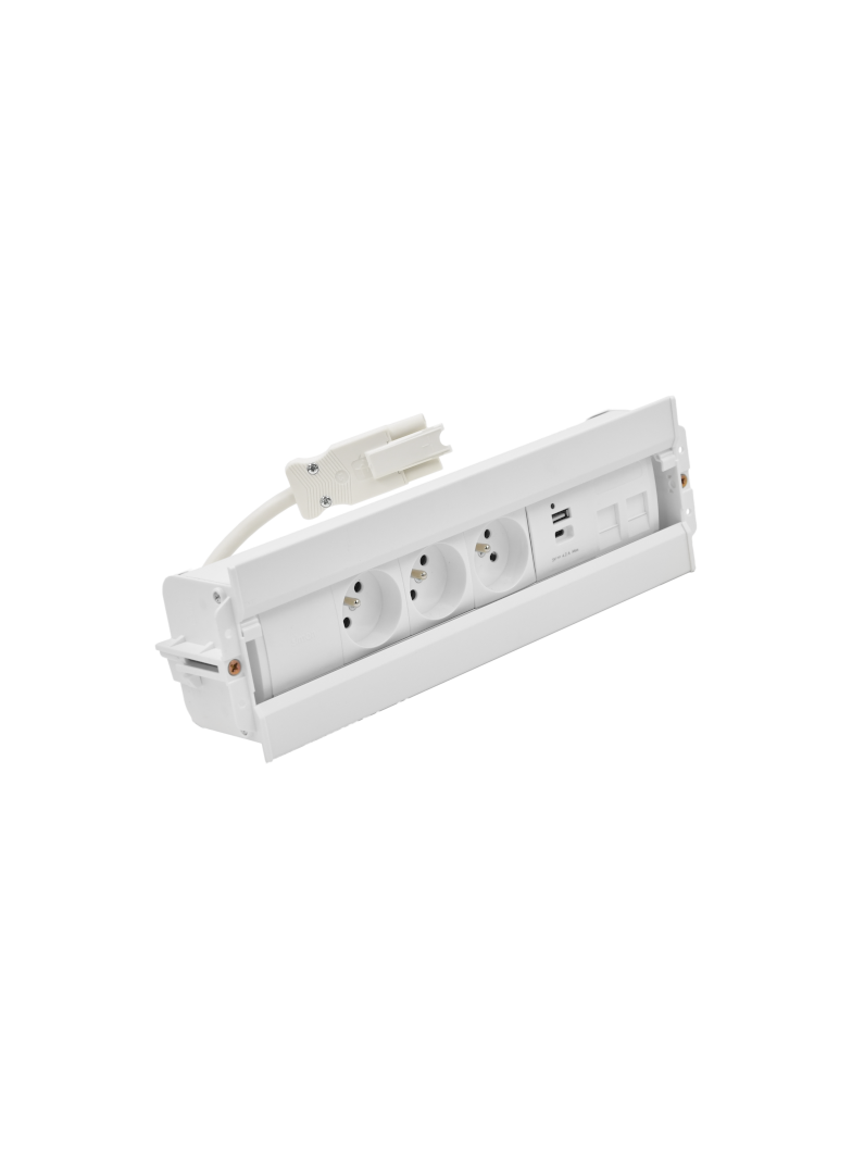 Simon 480 TS48-610E30BK0-33 Spinner 3 gn. typ E + ładow. USB A+C i płytka dla 2 złączy RJ45 keystone 48610E30BK00000-33 KONTAKT
