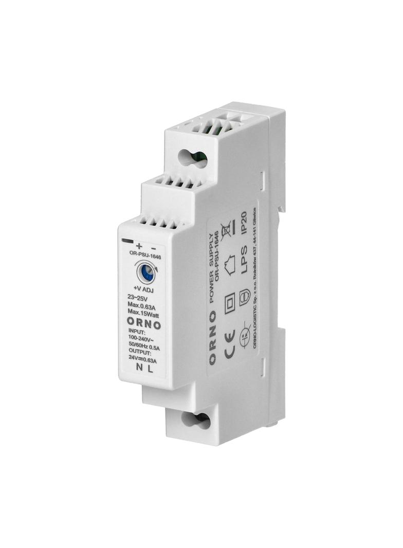 Zasilacz na szynę DIN 24VDC 0,63A 15W szerokość 1 moduł OR-PSU-1646 ORNO