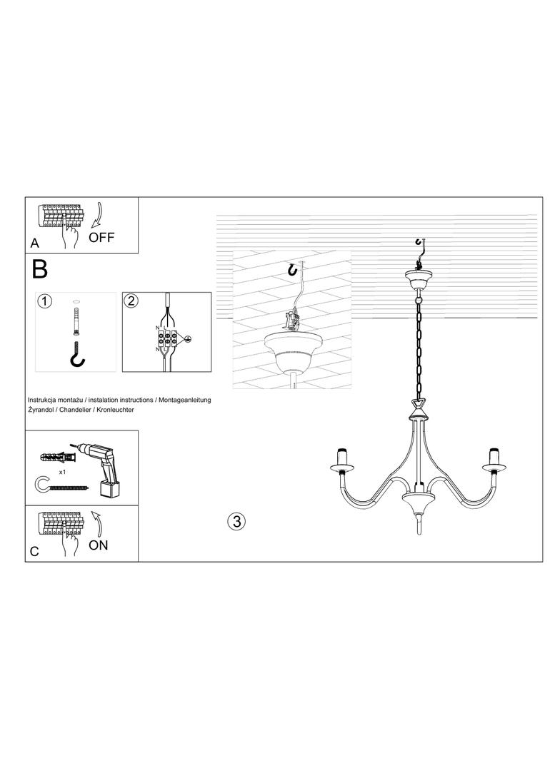 Sollux Żyrandol MINERWA 3 biały SL.0213