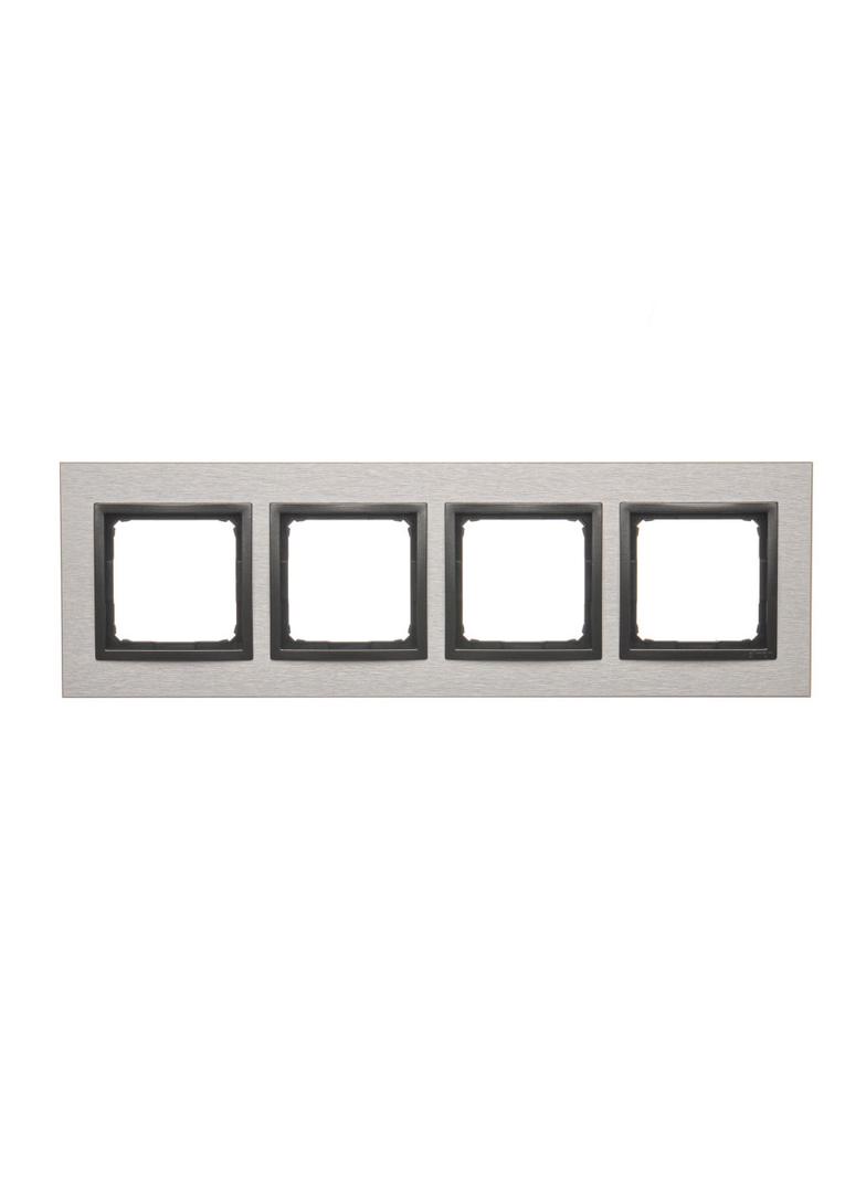 Simon 54 Nature Ramka 4-krotna Nature-Metal INOX YANG IP20/IP44* (*IP44-należy zastosować zestaw uszczelek DUN4) DRN4/76 KONTAKT