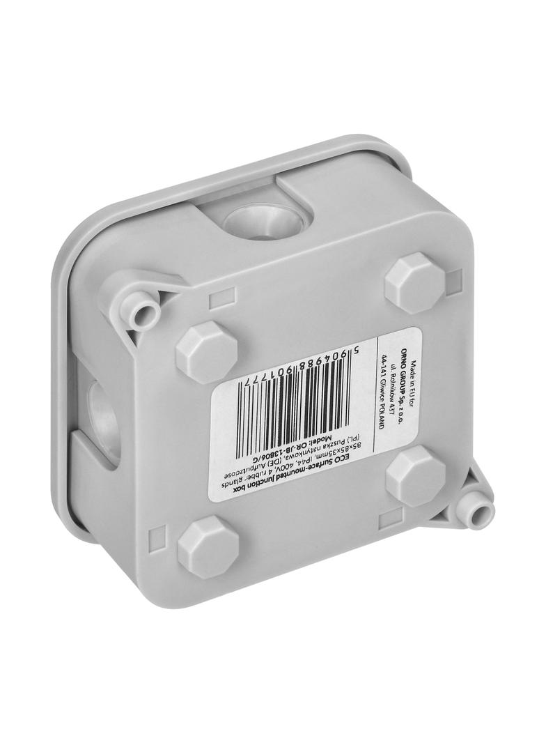 Puszka n/t ECO IP44 400V 4 dławnice gumowe 85x85x35mm szary 60 szt. OR-JB-13806/G/60 ORNO