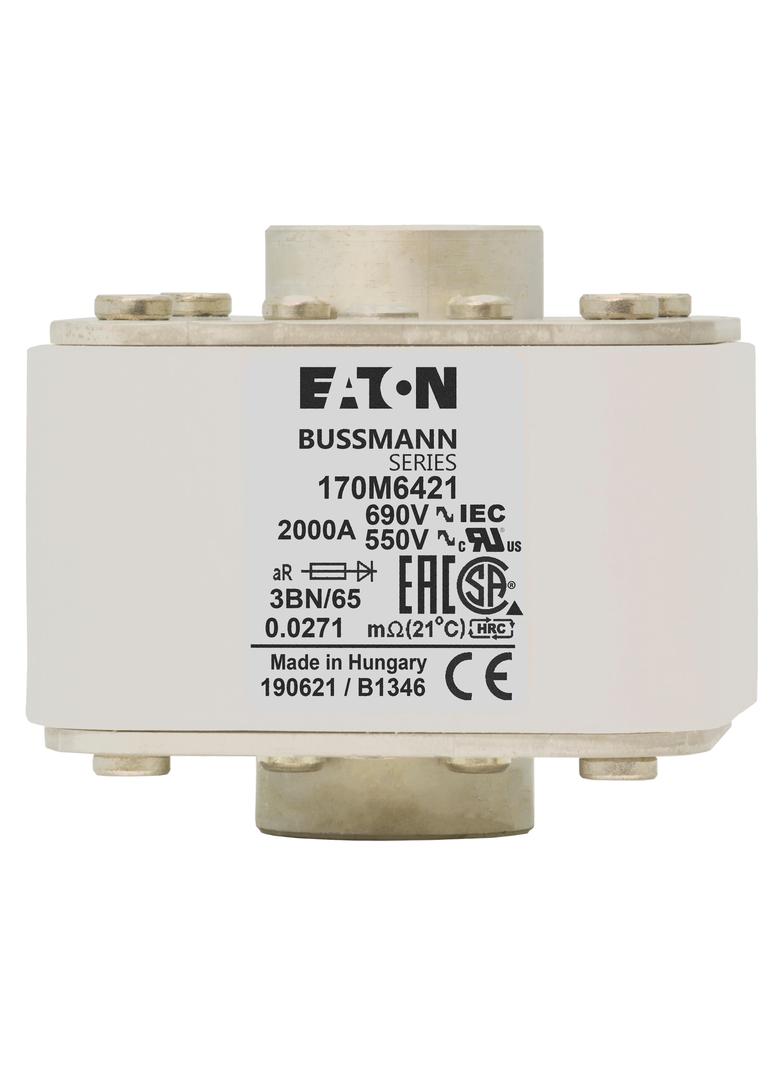 FUSE 2000A 550V 3BN/65 AR UR Wkładka szybka 2000A AC 550V rozmiar 3 76x92x53 mm aR IEC UL 170M6421 E