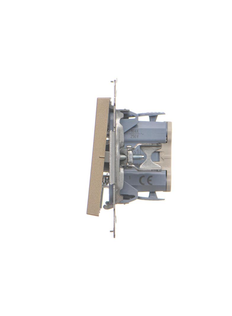 Simon 55 Przycisk zwierny /światło/ z podświetleniem LED szybkozłączka Szampański mat