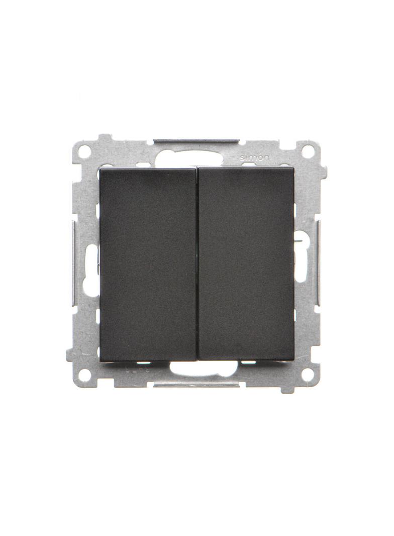 Simon 55 Przycisk zwierny poczwórny 10 AXm szybkozłączka Czarny mat