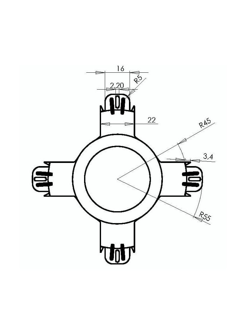 D60 ,  Kołpak dystansowy, ochronny do lamp halogenowych i LED, otwory 60-85mm, szary
