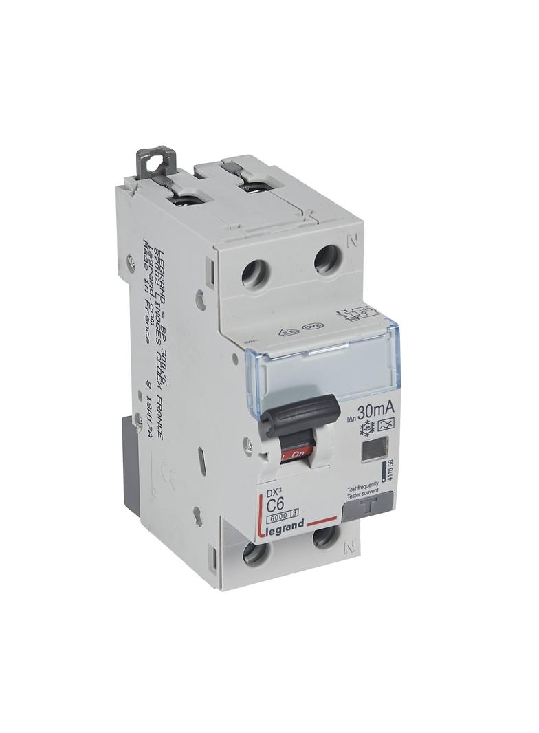Wyłącznik Różnicowo-Nadprądowy 2P 6A C 0,03A Typa P312 DX3 411058 LEGRAND