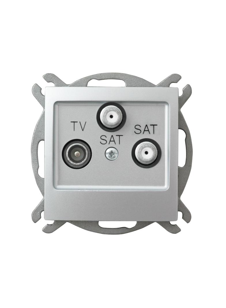IMPRESJA Gniazdo antenowe RTV-SAT z dwoma wyjściami SAT kolor srebro GPA-Y2S/m/18 OSPEL