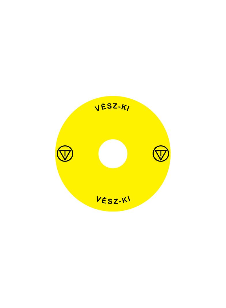 Ex9P1 H S9HU Naklejka wyłącznika awaryjnego do Ex9P1 H średnica 90mm samoprzylepna żółta HU 106819