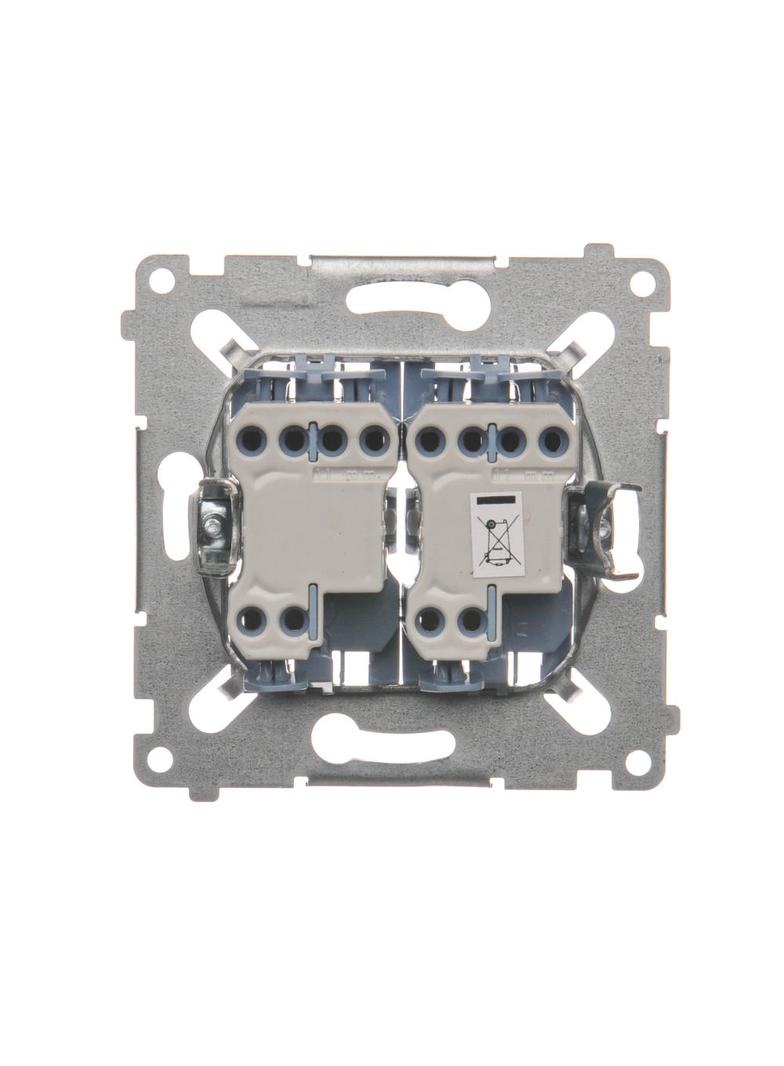 Simon 54 Łącznik schodowy podwójny z podświetleniem (mechanizm) 10A 250V szybkozłączka *Posiada 2 niezależne układy podświetlenia SW6/2XLM KONTAKT