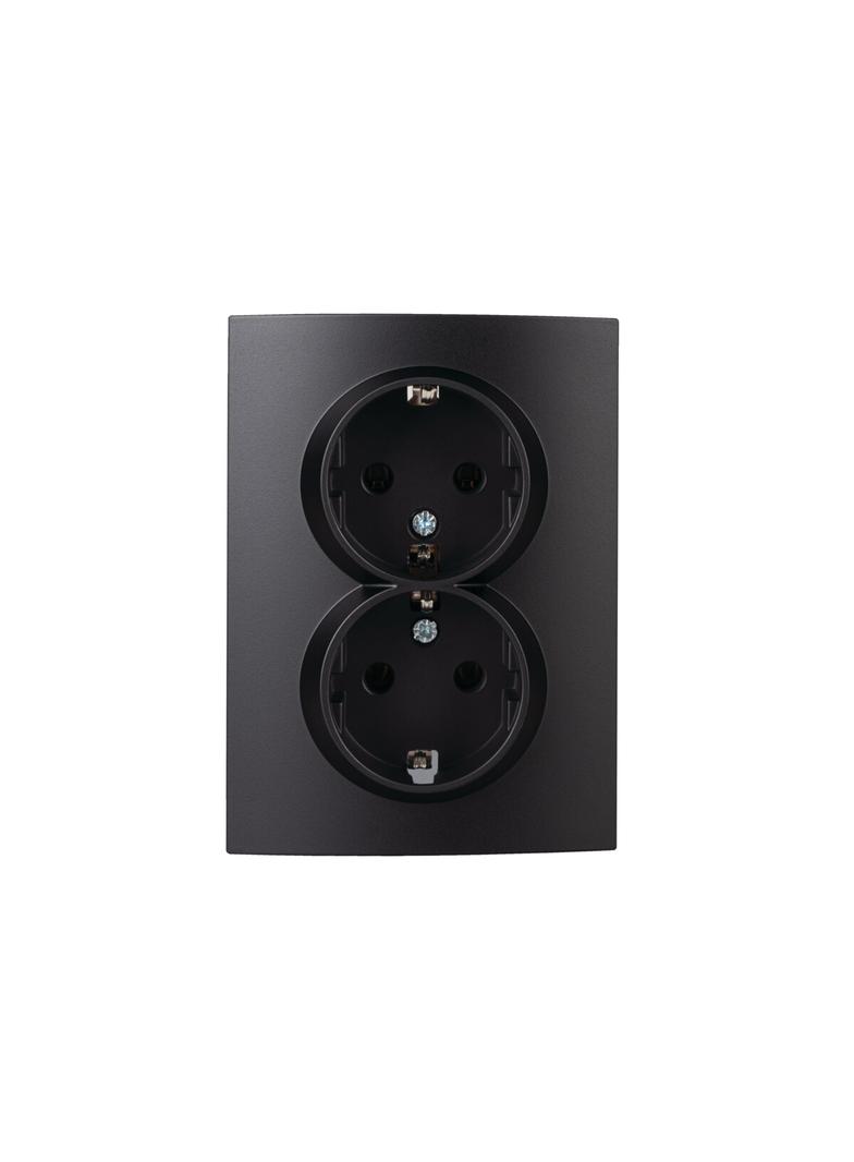 LOGI Gniazdo SCHUKO kompletne 02127142 czarny mat 33609 KANLUX