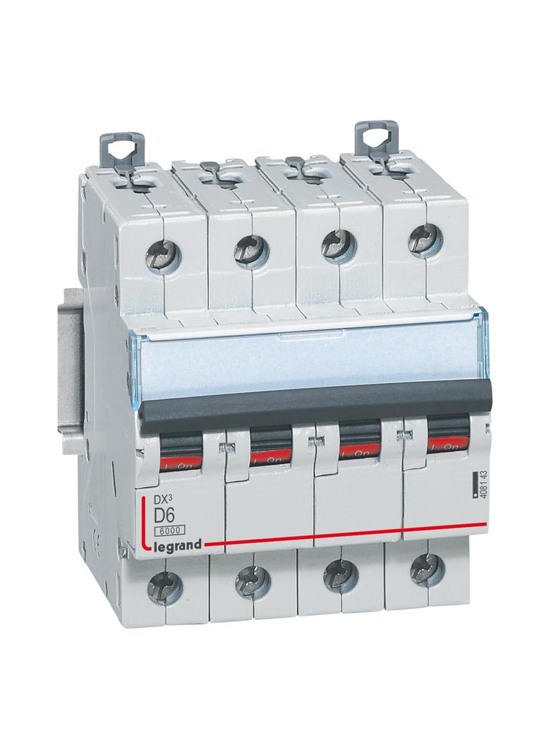 WYŁĄCZNIK NADPRĄDOWY S 304 4P D 6A 6000A SERII DX3, Legrand