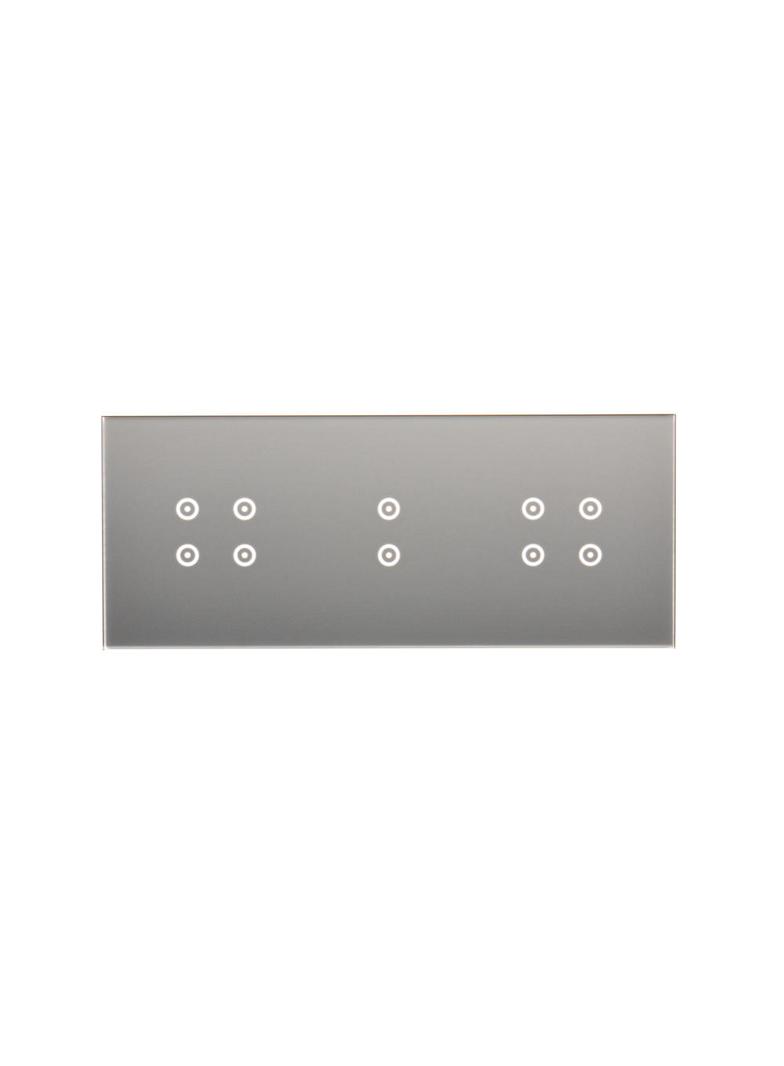 Simon 54 Touch Panel dotykowy S54 Touch 3 moduły 1 pole dotykowe + 2 pola dotykowe poziome + 1 pole dotykowe srebrna mgła DSTR3121/71 KONTAKT