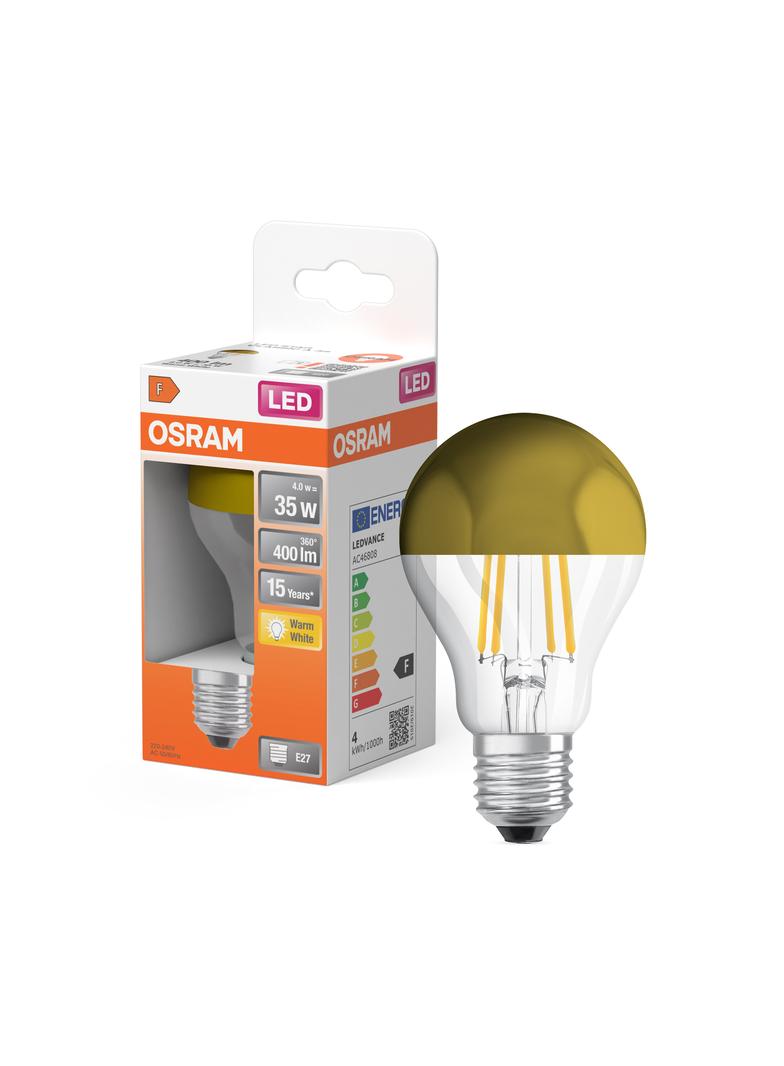 Lampa LED STAR CL A Filament szkło przezroczyste Mirror Gold 37 non-dim 4W 827 E27