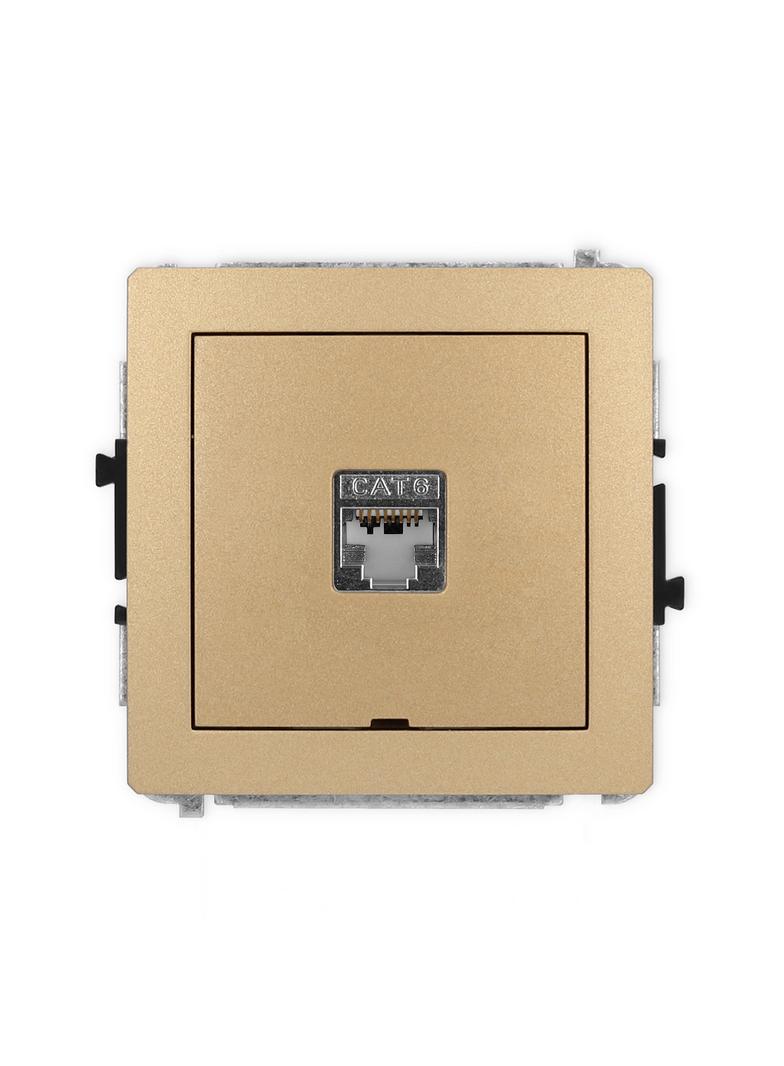 DECO Mechanizm gniazda komputerowego pojedynczego 1xRJ45, kat. 6, ekranowany, 8-stykowy, bez pola op