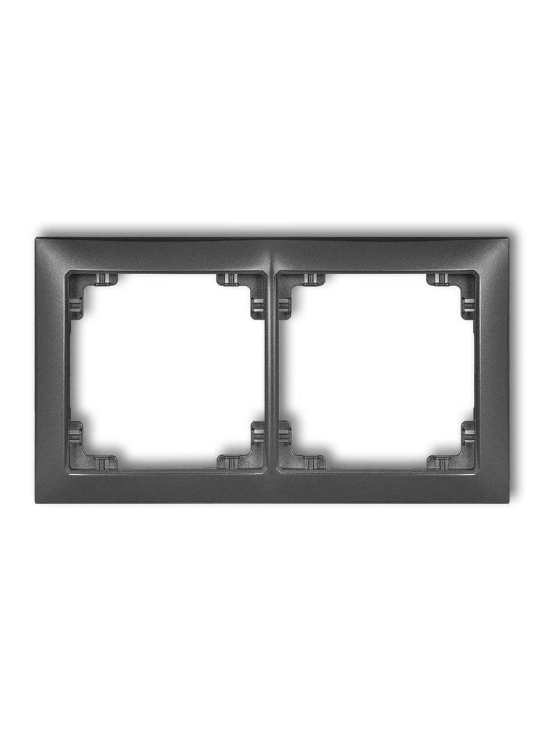 DECO Ramka uniwersalna podwójna z tworzywa dECO Soft grafitowy