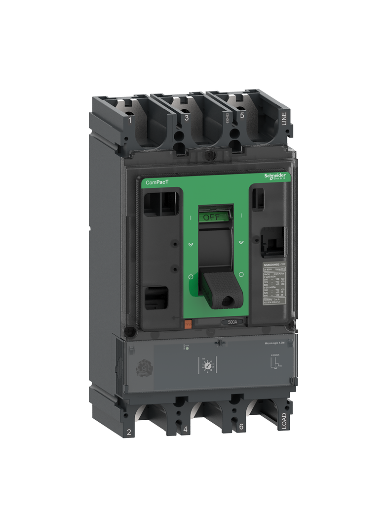 Wyłącznik, ComPacT NSX, NSX630N, Mic1.3 M, 500A, 3P, 50kA