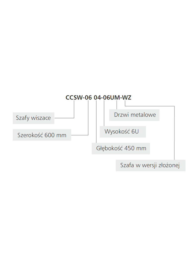 Szafa wisząca 12U 600x600, złożona
