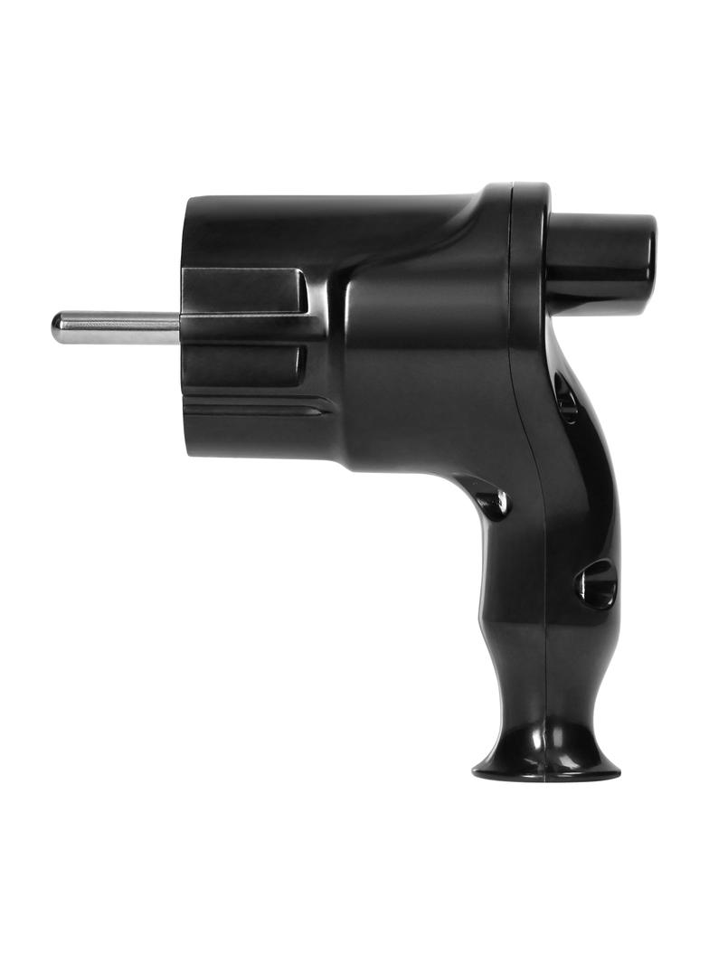 Wtyczka kątowa Uni-Schuko z wypychaczem 16A/250V, czarna TP-05/CZARNY ORNO
