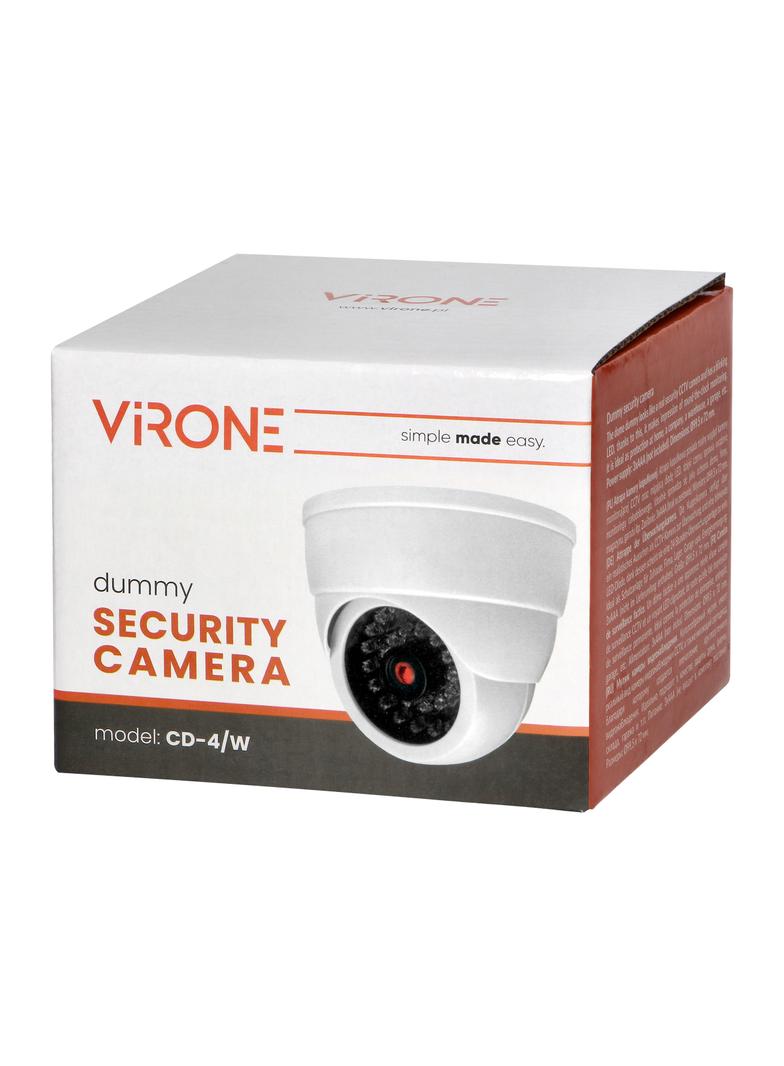 Atrapa kamery monitorującej z podczerwienią CCTV, bateryjna, MINI, biała CD-4/W ORNO