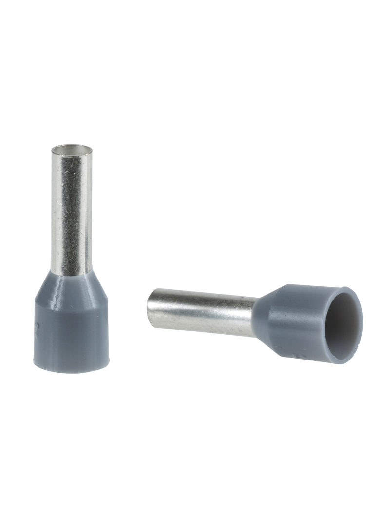 Akcesoria, końcówki kablowe pojedyńcze izolowane - rozmiar średni - 4 mm2 - szare