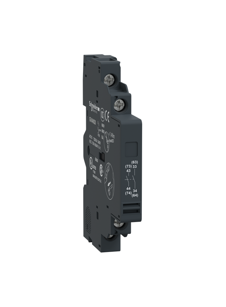 Blok styków bezzwłocznych montaż boczny 2NO zaciski skrzynkowe